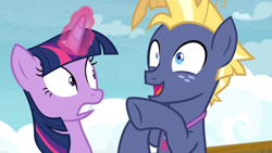 Size: 1920x1080 | Tagged: safe, screencap, star tracker, twilight sparkle, twilight sparkle (alicorn), alicorn, pony, once upon a zeppelin, airship, zeppelin