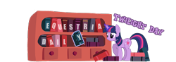 Size: 400x140 | Tagged: safe, twilight sparkle, pony, unicorn, celestia redux, equestria daily, female, mare, picture for breezies, solo, twilight day