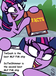 Size: 760x1015 | Tagged: safe, artist:quarium edits, edit, twilight sparkle, twilight sparkle (alicorn), alicorn, ed edd n eddy, exploitable meme, female, lesbian, meme, op is a cuck, op is trying to start shit, opinion, scitwishimmer, shipping, sunsetsparkle, twidash, twilight's fact book