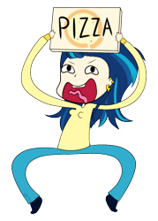 Size: 500x700 | Tagged: safe, artist:electricshine, indigo zap, equestria girls, friendship games, ear piercing, earring, female, food, jewelry, open mouth, piercing, pizza, simple background, solo, transparent background