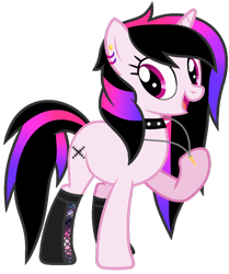 Size: 1024x1224 | Tagged: safe, artist:cindydreamlight, oc, oc only, pony, unicorn, boots, choker, female, mare, shoes, simple background, solo, spiked choker, transparent background