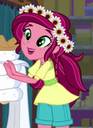 Size: 497x688 | Tagged: safe, screencap, gloriosa daisy, equestria girls, legend of everfree, cropped, cute, daisybetes, happy, smiling, solo