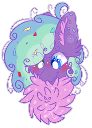 Size: 1954x2712 | Tagged: safe, artist:honeybbear, oc, oc only, oc:sprinkle, pony, bust, chest fluff, female, fluffy, mare, portrait, simple background, solo, transparent background