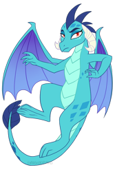 Size: 666x1000 | Tagged: safe, artist:darkodraco, princess ember, dragon, looking at you, simple background, solo, spread wings, transparent background, wings