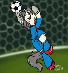 Size: 3335x3583 | Tagged: safe, artist:sugaryviolet, oc, oc only, oc:short fuse, pony, semi-anthro, clothes, commission, football, male, shoes, solo, sports