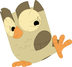 Size: 3587x3326 | Tagged: safe, artist:porygon2z, owlowiscious, owl, raised leg, simple background, solo, transparent background, vector