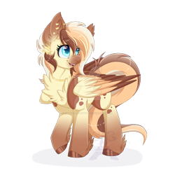 Size: 1024x1024 | Tagged: safe, artist:pvrii, oc, oc only, oc:heavenly hazelnut, pegasus, pony, cute, female, mare, ocbetes, open mouth, simple background, solo, transparent background, watermark