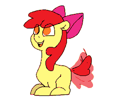 Size: 992x832 | Tagged: safe, artist:smirk, apple bloom, adorabloom, animated, behaving like a dog, blank flank, cute, female, filly, gif, ms paint, tail wag