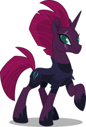 Size: 3418x5000 | Tagged: safe, artist:dashiesparkle, tempest shadow, pony, unicorn, my little pony: the movie, armor, beautiful, cute, eye scar, female, good end, happy, looking at you, majestic, mare, movie accurate, one hoof raised, pretty pretty tempest, raised hoof, scar, simple background, smiling, solo, tempest gets her horn back, tempest now has a true horn, tempestbetes, transparent background, vector