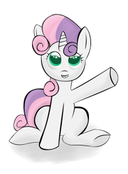 Size: 1831x2486 | Tagged: safe, artist:skyflys, sweetie belle, pony, colored pupils, cute, female, filly, solo, waving