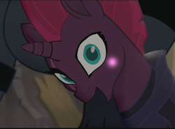 Size: 1100x815 | Tagged: safe, artist:artiks, edit, edited screencap, screencap, tempest shadow, my little pony: the movie, adoracreepy, blushing, creepy, cute, good end, pretty pretty tempest, silly little ponies, tempest gets her horn back, tempest now has a true horn, tempestbetes, yay