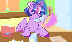 Size: 2731x1628 | Tagged: safe, artist:cubbybatdoodles, twilight sparkle, twilight sparkle (alicorn), alicorn, alternate hairstyle, baking, female, mare, solo, unshorn fetlocks