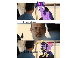 Size: 960x720 | Tagged: safe, edit, edited screencap, screencap, twilight sparkle, twilight sparkle (alicorn), alicorn, my little pony: the movie, captain phillips, meme, pirate, pirate twilight, tom hanks