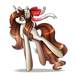 Size: 1000x1000 | Tagged: safe, artist:inspiredpixels, oc, oc only, oc:lele, pony, unicorn, bow, ear piercing, female, hair bow, mare, piercing, simple background, solo, transparent background