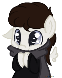 Size: 334x418 | Tagged: safe, artist:venomns, oc, oc only, oc:ryland, pegasus, pony, chibi, clothes, cute, floating wings, male, scarf, simple background, solo, stallion, starry eyes, transparent background, wingding eyes