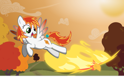 Size: 9614x6014 | Tagged: safe, artist:xenoneal, oc, oc only, oc:lemony crystal, pegasus, phoenix, pony, absurd resolution, female, flying, mare, solo