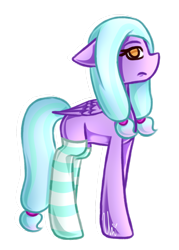 Size: 1024x1431 | Tagged: safe, artist:ladyunilove, oc, oc only, oc:lavender whisp, pegasus, pony, clothes, female, floppy ears, frown, looking at you, mare, no pupils, simple background, socks, solo, striped socks, transparent background