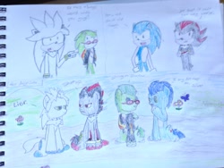 Size: 2048x1536 | Tagged: safe, artist:emenarartstudios, pony, comic, crossover, ponified, scourge the hedgehog, shadow the hedgehog, silver the hedgehog, sonic the hedgehog, sonic the hedgehog (series), traditional art