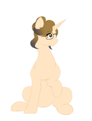 Size: 1600x2100 | Tagged: safe, artist:mah521, oc, oc only, oc:marina seasong, pony, unicorn, female, glasses, mare, simple background, sitting, solo, white background