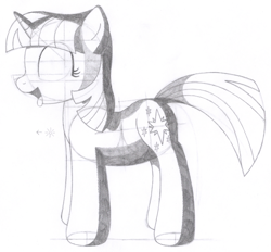 Size: 1430x1327 | Tagged: safe, artist:aafh, twilight sparkle, unicorn, monochrome, solo, traditional art