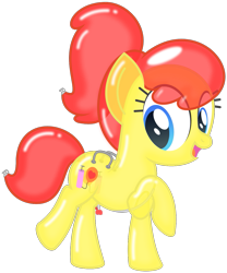 Size: 1075x1293 | Tagged: safe, artist:sny-por, oc, oc only, oc:lola balloon, inflatable pony, pony, air nozzle, female, handles, inflatable, latex, latex suit, living latex, living suit, rubber, simple background, solo, transformation, translucent, transparent background, zipper