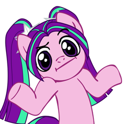 Size: 894x894 | Tagged: safe, artist:nano23823, aria blaze, pony, .svg available, equestria girls ponified, female, looking at you, mare, ponified, shrug, shrugpony, simple background, solo, transparent background, vector