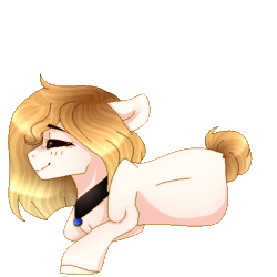 Size: 500x500 | Tagged: safe, artist:skimea, oc, oc only, oc:summer, earth pony, pony, animated, ear twitch, female, gif, mare, prone, simple background, solo, transparent background