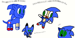 Size: 2200x1139 | Tagged: safe, artist:sonicth4, human, pikachu, pony, crossover, humanized, pokémon, ponified, sonic the hedgehog, sonic the hedgehog (series), the powerpuff girls