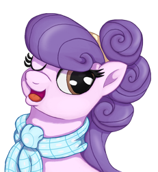 Size: 1200x1300 | Tagged: safe, artist:swasfews, suri polomare, earth pony, pony, bust, cute, looking at you, one eye closed, simple background, solo, suribetes, transparent background, weapons-grade cute, wink