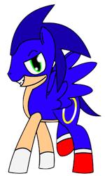 Size: 316x525 | Tagged: safe, artist:spyrofan00lover, pony, ponified, solo, sonic the hedgehog, sonic the hedgehog (series)