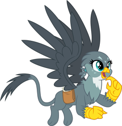 Size: 4844x5000 | Tagged: safe, artist:dashiesparkle, gabby, griffon, the fault in our cutie marks, .svg available, absurd resolution, female, flying, open mouth, simple background, solo, spread wings, transparent background, vector, wings