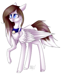 Size: 3442x4112 | Tagged: safe, artist:midnightdream123, oc, oc only, pegasus, pony, bell, bell collar, collar, female, high res, mare, raised hoof, simple background, solo, transparent background