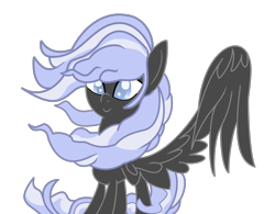 Size: 1156x900 | Tagged: safe, artist:bdgs, oc, oc only, oc:winter shade, pegasus, pony, blind, magical lesbian spawn, offspring, parent:oc:nyx, parent:oc:snowdrop, parents:oc x oc, parents:snownyx, simple background, solo, transparent background, windswept mane