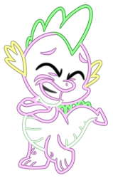 Size: 1408x2215 | Tagged: safe, artist:stay gold, spike, dragon, crossed arms, eyestrain warning, grin, neon, simple background, smiling, transparent background