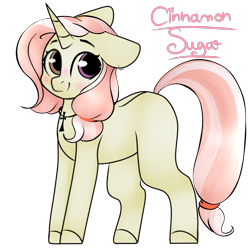 Size: 2048x2048 | Tagged: safe, artist:katzishiki, oc, oc only, oc:cinnamon sugar, pony, unicorn, blushing, female, floppy ears, freckles, high res, jewelry, mare, necklace, simple background, smiling, solo, transparent background