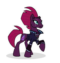 Size: 887x934 | Tagged: safe, artist:melspyrose, fizzlepop berrytwist, tempest shadow, pony, unicorn, my little pony: the movie, broken horn, choker, clothes, eye scar, female, jacket, leather jacket, mare, pretty pretty tempest, scar, simple background, solo, spiked choker, transparent background