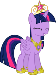 Size: 3371x4500 | Tagged: safe, artist:slb94, twilight sparkle, twilight sparkle (alicorn), alicorn, big crown thingy, crown, cute, element of magic, female, horseshoes, jewelry, mare, regalia, simple background, smiling, solo, transparent background, twiabetes, vector