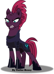 Size: 5349x7218 | Tagged: safe, artist:vector-brony, tempest shadow, pony, unicorn, my little pony: the movie, absurd resolution, angry, armor, broken horn, eye scar, female, mare, scar, simple background, solo, transparent background, vector