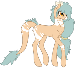 Size: 794x719 | Tagged: safe, artist:cindydreamlight, oc, oc only, oc:forest keeper, earth pony, pony, augmented tail, female, horns, simple background, solo, transparent background