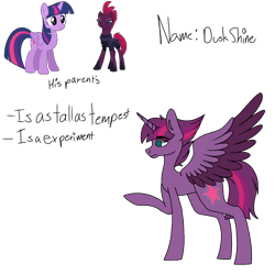 Size: 934x934 | Tagged: safe, artist:williamskye, tempest shadow, twilight sparkle, twilight sparkle (alicorn), oc, alicorn, my little pony: the movie, colored wings, female, lesbian, magical lesbian spawn, offspring, parent:tempest shadow, parent:twilight sparkle, parents:tempestlight, shipping, simple background, tempestlight, transparent background