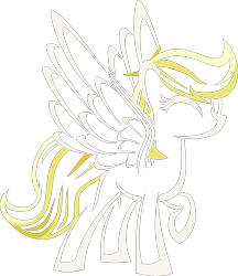 Size: 4078x4729 | Tagged: safe, artist:up1ter, oc, oc only, oc:dandelion blossom, pony, absurd resolution, eyes closed, female, lineart, mare, raised hoof, simple background, solo, spread wings, transparent background, vector, wings