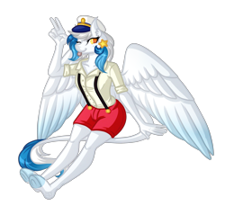 Size: 5485x5245 | Tagged: safe, artist:amazing-artsong, oc, oc only, oc:star seeker, anthro, unguligrade anthro, absurd resolution, anthro oc, clothes, female, hat, mare, one eye closed, simple background, smiling, tongue out, transparent background, wink