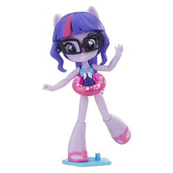 Size: 1500x1500 | Tagged: safe, twilight sparkle, equestria girls, blue swimsuit, bow swimsuit, clothes, doll, equestria girls minis, irl, merchandise, mlp merch, one-piece swimsuit, photo, striped swimsuit, swimsuit, toy