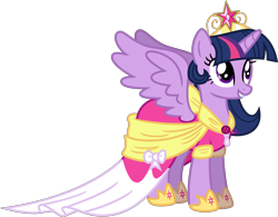 Size: 5001x3892 | Tagged: safe, artist:lman225, twilight sparkle, twilight sparkle (alicorn), alicorn, pony, magical mystery cure, clothes, coronation dress, dress, female, high res, mare, simple background, solo, transparent background, vector