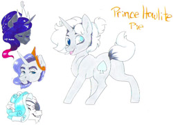 Size: 766x557 | Tagged: safe, artist:frozensoulpony, oc, oc only, oc:howlite pie, oc:iolite pie, oc:ollie, oc:pandora, pony, unicorn, colt, male, offspring's offspring, parent:oc:iolite pie, parent:oc:pandora, solo, traditional art