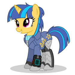 Size: 6000x6000 | Tagged: safe, artist:suramii, oc, oc only, oc:sparkplug, pony, unicorn, fallout equestria, fallout equestria: crimson tide, absurd resolution, clothes, officer, simple background, solo, transparent background