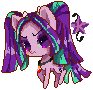 Size: 93x90 | Tagged: safe, artist:snow angel, aria blaze, pony, chibi, equestria girls ponified, gem, looking at you, pixel art, ponified, simple background, siren gem, solo, transparent background