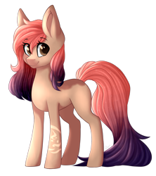 Size: 1331x1496 | Tagged: safe, artist:dusty-onyx, oc, oc only, oc:lumi, earth pony, pony, brown eyes, female, looking at you, missing cutie mark, pale coat, pink mane, simple background, solo, transparent background