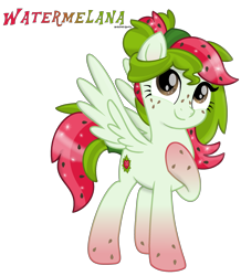 Size: 2000x2296 | Tagged: safe, artist:monkfishyadopts, oc, oc only, oc:watermelana, pony, freckles, gradient hooves, looking up, movie accurate, ms paint, simple background, smiling, solo, transparent background