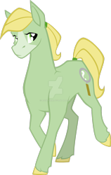 Size: 1280x2019 | Tagged: safe, artist:agentkirin, mistress marevelous, oc, oc:buttercup, earth pony, pony, female, mare, power ponies, simple background, solo, transparent background, watermark